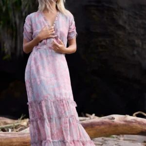 Religion Jessie pastel v neck maxi dress